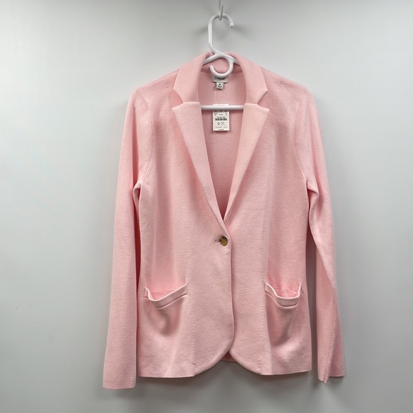 NWT J. Crew Schoolboy Single Breasted Sweater Blazer Knit Jacket Pink Medium - Picture 3 of 9